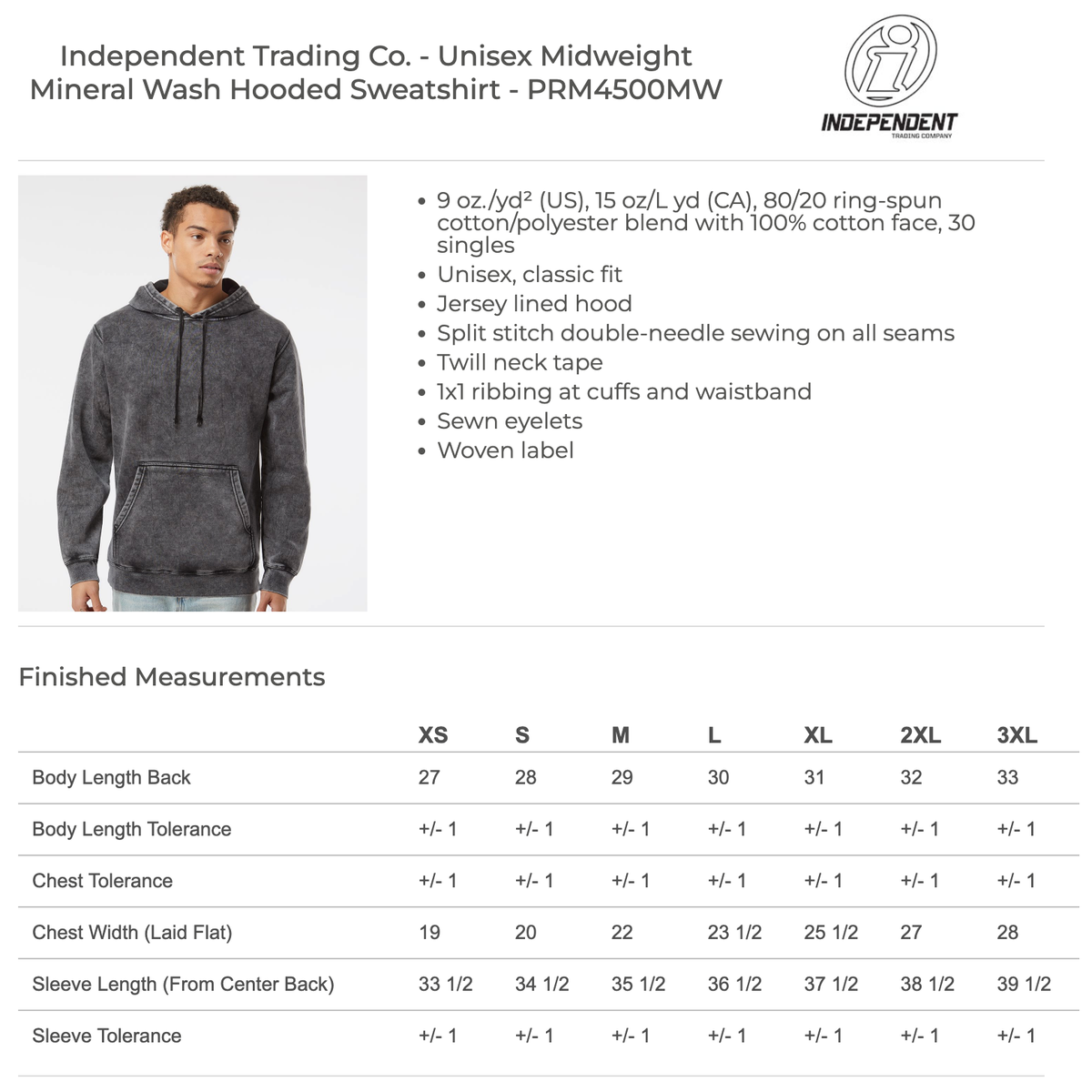 DRONE HAWK MINERAL WASH HOODIE