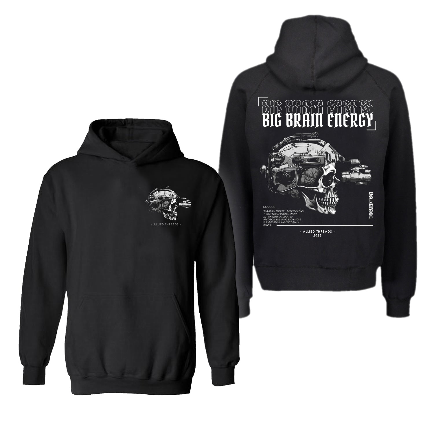 GREY BIG BRAIN HOODIE