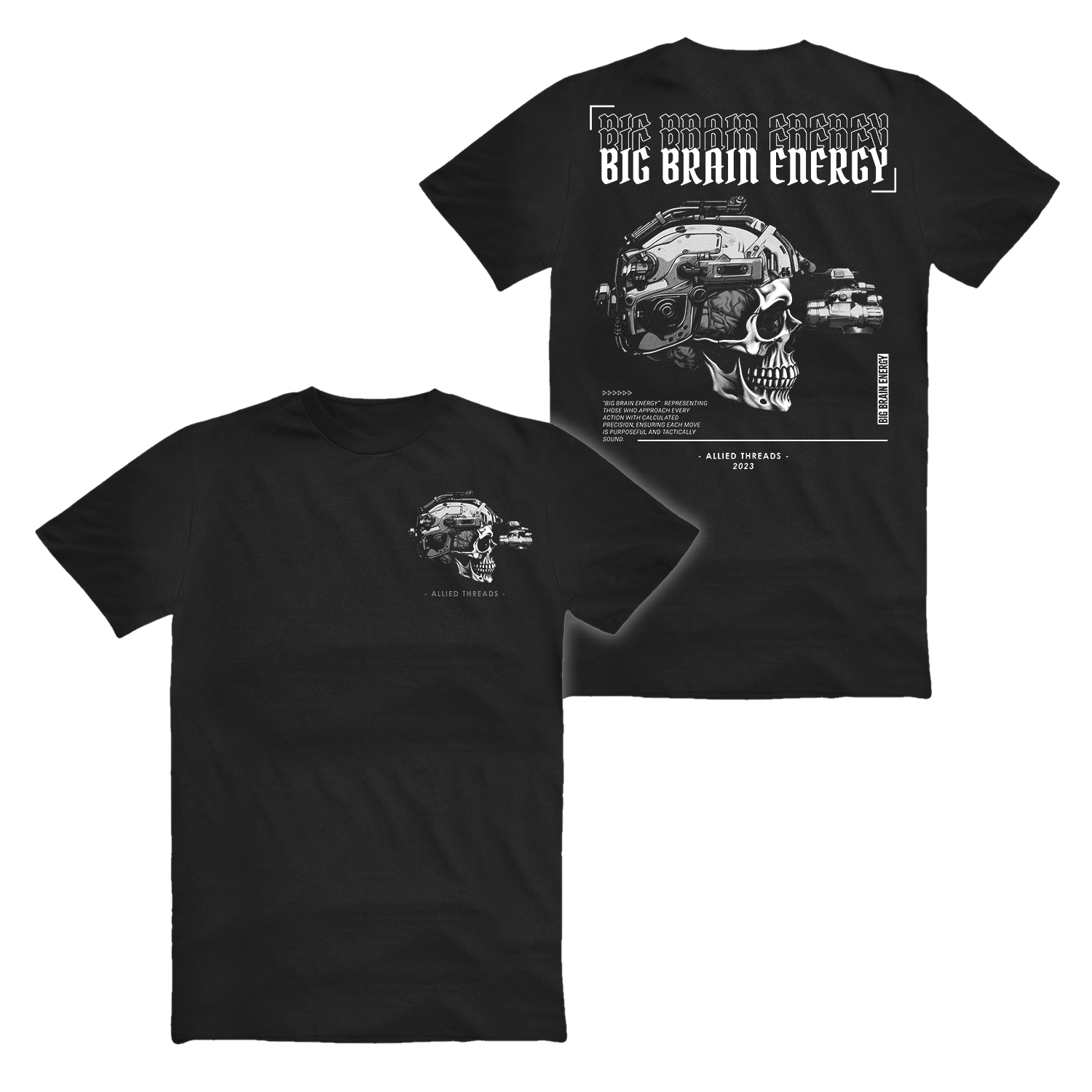 GREY BIG BRAIN ENERGY TEE